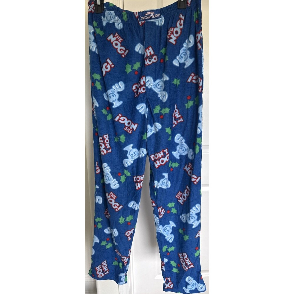 National Lampoons Christmas Vacation Pajama Pants MEDIUM Don't Hog the Nog
